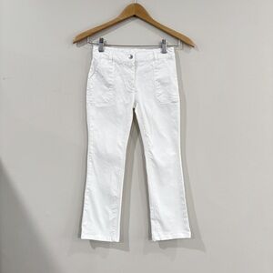Jacadi Paris Girls White Cotton Pants Size 10A Straight Leg Adjustable Waist